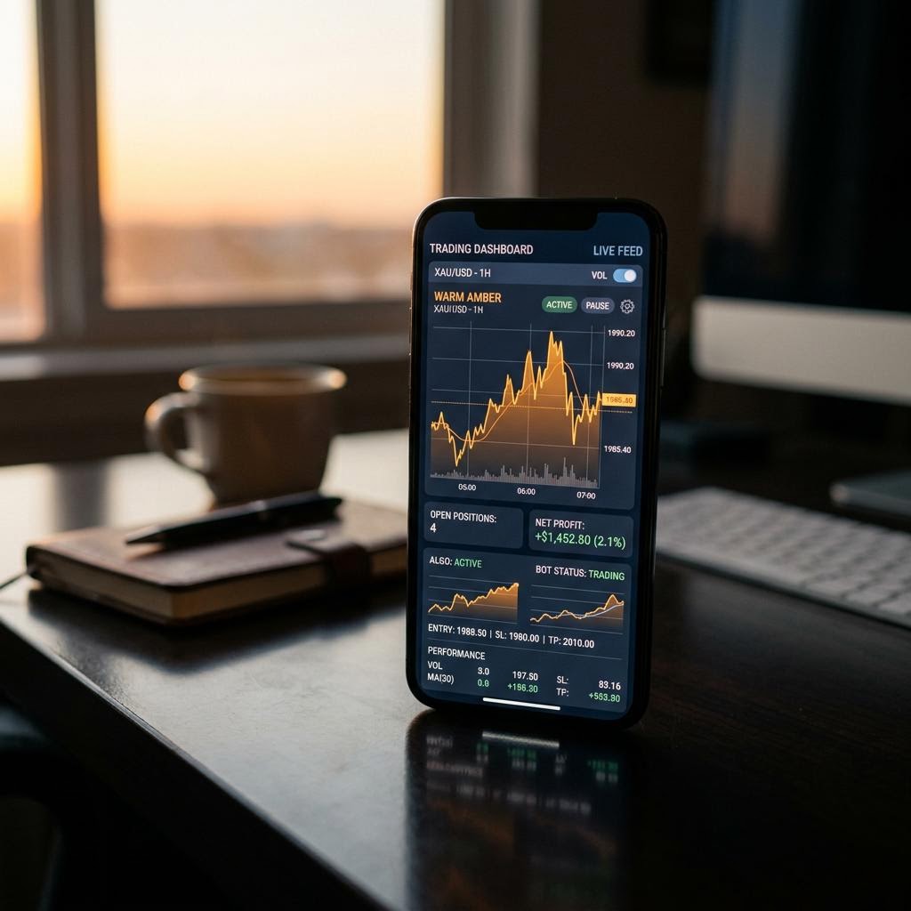 Interface mobile de NaPoleonX affichant les signaux crypto